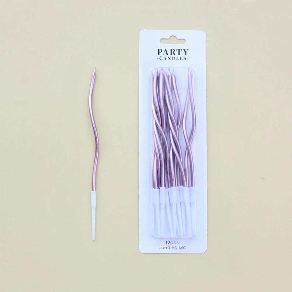 6/12 /36/72pcs/20setBirthday Candles Spiral Cake Candles  Long Thin Cake Candles For Wedding Party And Cake Decoration