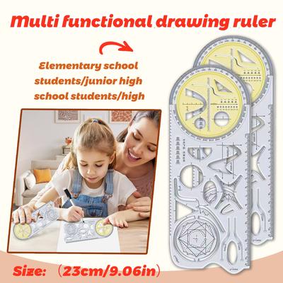 Multifunktionsfunktion Zeichenwerkzeug Student Graph Vorlage drehbar