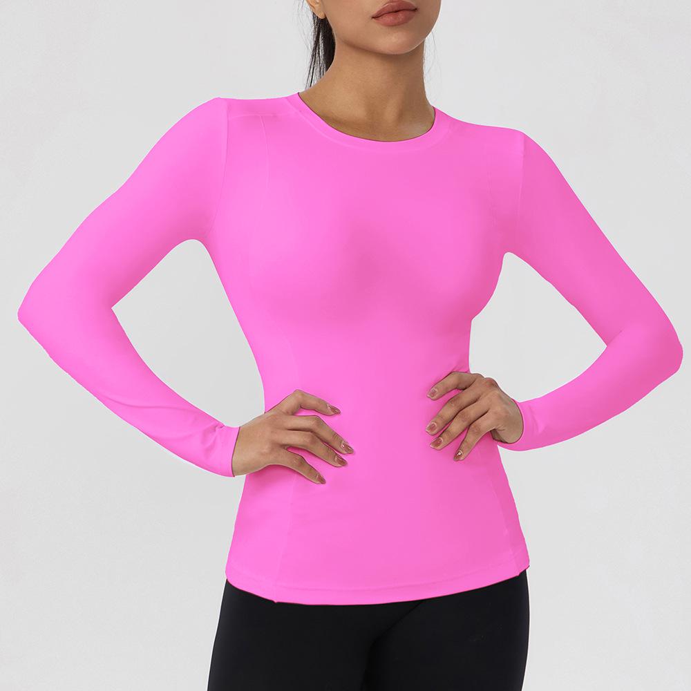 European & American Autumn/Winter Long Sleeve Yoga Top - High Elastic, Quick-Dry, Bare Feel, Round Neck Fitness T-Shirt