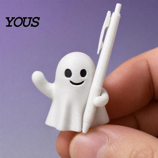 One-piece Molded Pen Holder Ghost Holder, Halloween Cute Desk Organizer, Spooky Creative Storage Solution Rest Stand for Pencils, Funny Office