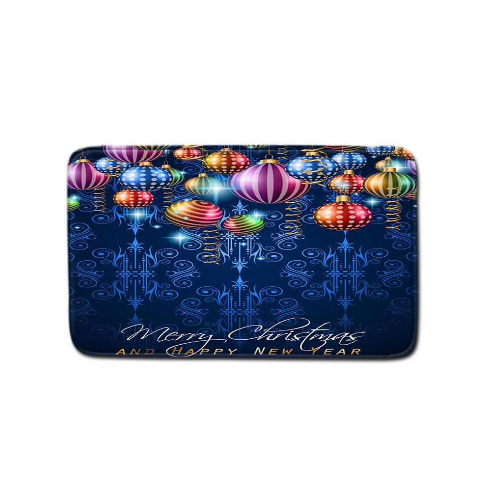 Christmas Shower Curtain Floor Mat Combination Four-Piece Set Bathroom Toilet Carpet Shower Room Mat Foot Mat