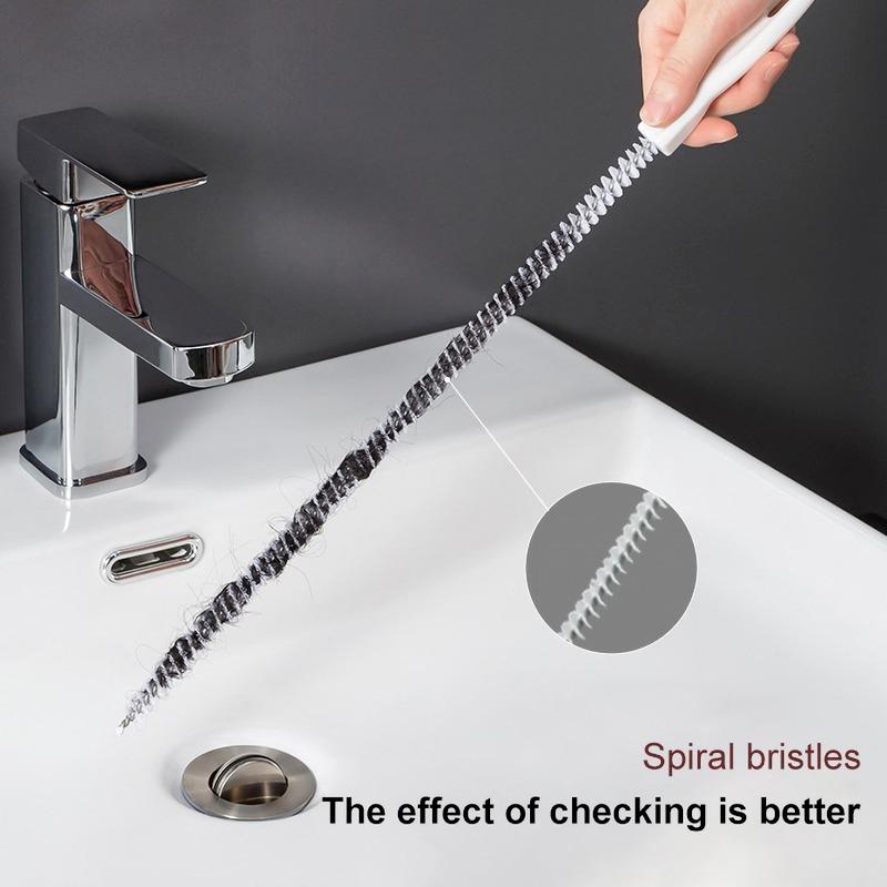 Spazzola per dragare il tubo da 45 cm Spazzola per capelli per il bagno Fogna Lavello Spazzola per la pulizia Pulitore di scarico Pulitore flessibile Strumento per la rimozione del foro della spina