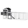 Chicken Coop, Outdoor Wooden, Removable Nesting Tray, Solid Wood, 297.5 x 68 x 118 cm, White