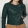 Noora Women's Green Leather Biker Jacket Party Wear Jacket Casual Jacket Gift For Her