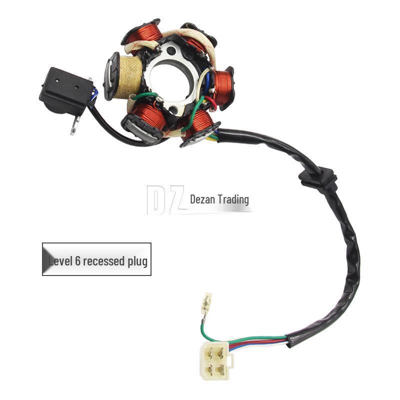 

Off-Road ATV & Buggy 50CC-110CC Level 6 Coil Stator Magneto Rotor Parts C110-6 Protruding Plug