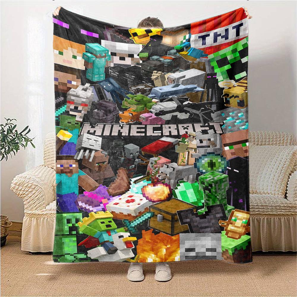 Minecraft Adventure Blocks Blanket Soft Throw Blanket For Home Bedroom Bed Sofa Travel Office Solid Christmas Blanket
