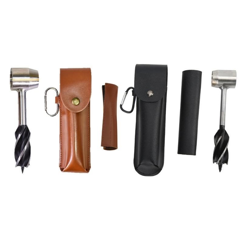 Bushcrafts Hand Auger Wrench Portable Outdoor Survival Spirals Drill Wood Drill Cores Punches for Camping and Wilderness
