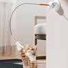 Cat Feather Toy with Suction Cup Interactive Cat String Toy with Bell And Feather Kitten Self Play Teaser Wand for Indoor Cats