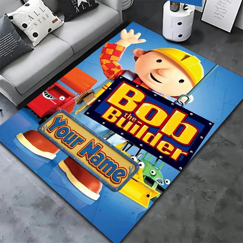 Bob Builder Theme Custom Name Carpet Rug For Living Room Bedroom Home Sofa Decoration Kids Play Nonslip Floor Mat