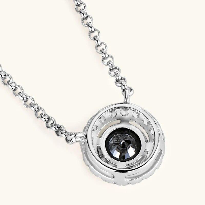 1CT Black Moissanite Necklace for Women Original 100% 925 Sterling Silver Pendant Classic Clavicular Chain Luxury Jewelry
