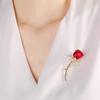 Red Rose Brooch, High-End Fashionable Coat And Suit Brooch, Versatile Chest Flower Accessory For Fixing Clothes