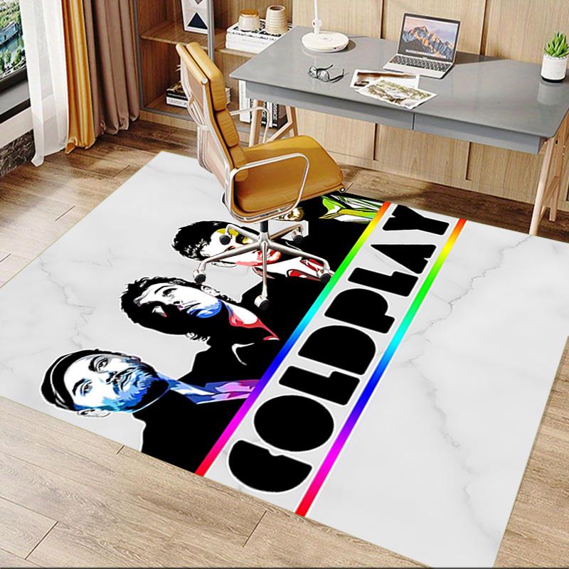 Colorful Coldplay Poster Carpet For Playroom Bedroom Living Room Sofa Home Decorkids Game Area Rug Nonslip Floor Mat