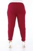 Women's Style Plus Size Pants Burgundy Stretch Trousers