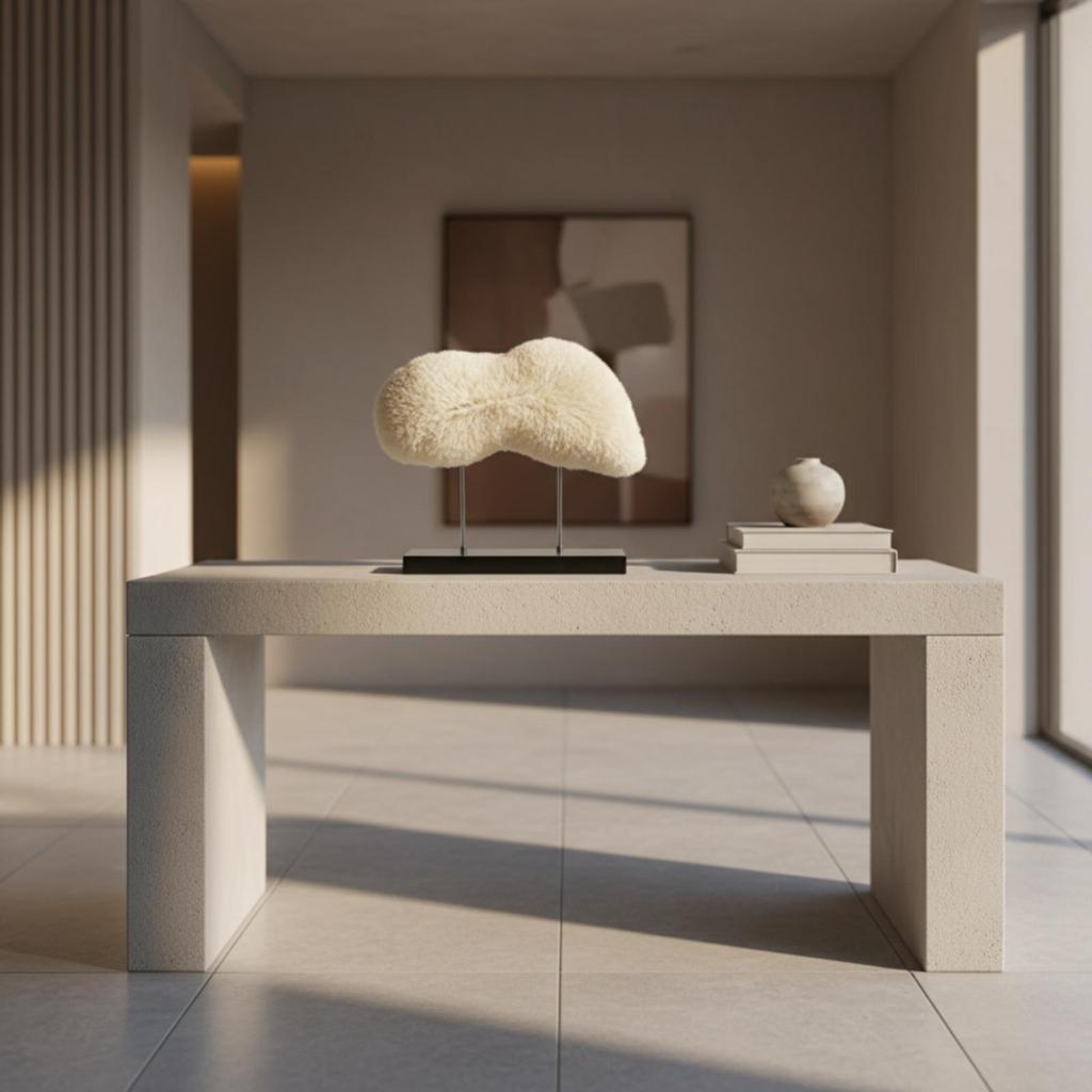 Coral Sculpture Textured with Base Modern for Bookshelf