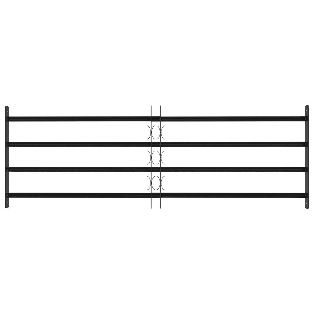 Window Security Grille with 4 Horizontal Bars 3 pcs 93 174 cm