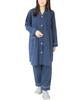 ON NISHIKI Maternity Long Front Nursing Top and Bottom Double Made with Premium Combed Gentle On the Long Adjustable Waist Nursing Wear Pajamas,