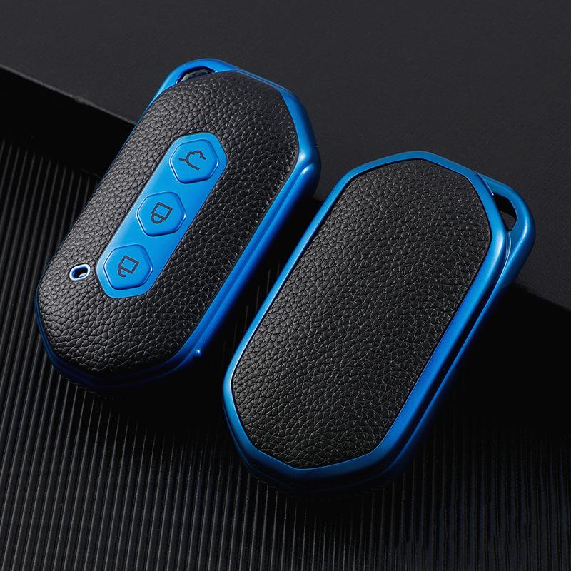 Wuling Capgemini Key Cover - Premium Leather Texture Smart Remote Protection for Men & Women