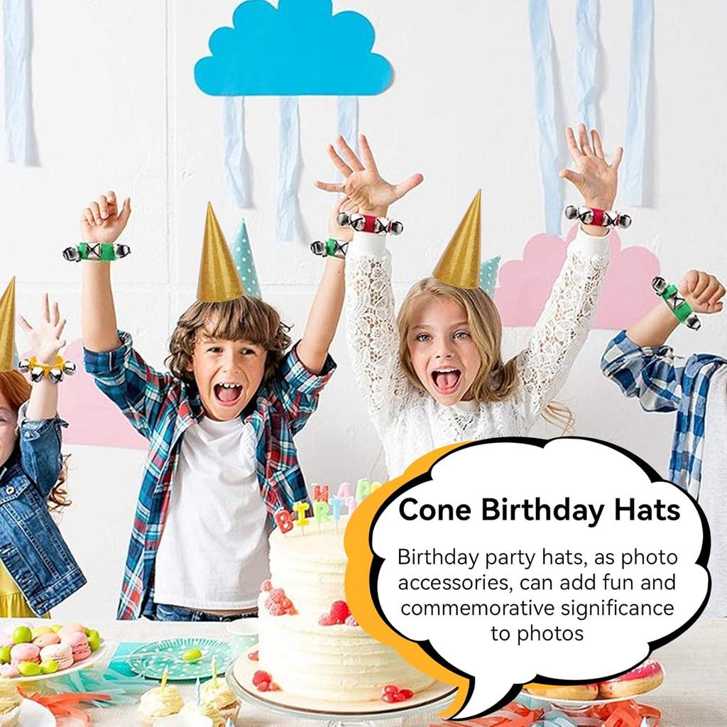 Partyhüte, 12 Stück Happy Birthday Hut Krone Glitzer Kegel Partyhut Party Kegelhüte Kegel