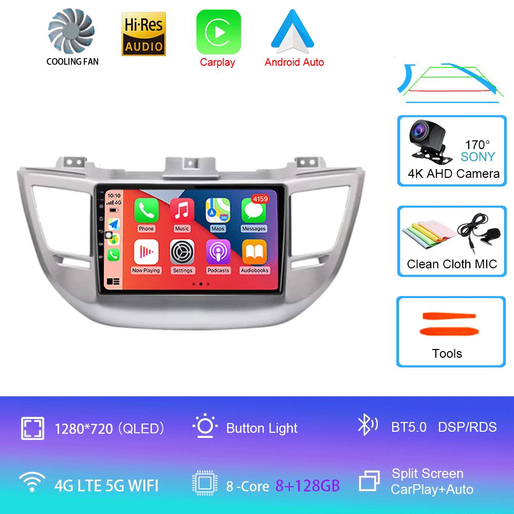 Car Radio Android 14 Carplay For Hyundai Tucson IX35 3 2015 2016 2017 2018 2Din Multimedia Video Player Navigation GPS Head Unit