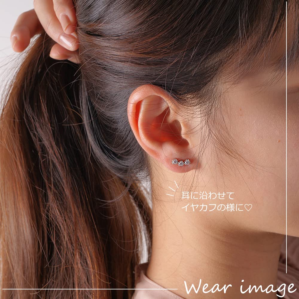 Silver Cubic Zirconia PINKY&DIANNE Earrings, Basic, Simple, Gift, (VPRPD52171)