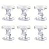 6pc French Roman Pillar Glass Candle Holders Elegant Tabletop Decor for Home Kitchen Dining Living Room Candle Holder Decoration