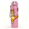 1PC Tabby Cat Playing Soccer Print 750ml Color Plastic Sports Water Bottle Leakproof Flip Straw Lid Suitable for Sports Office Home Use