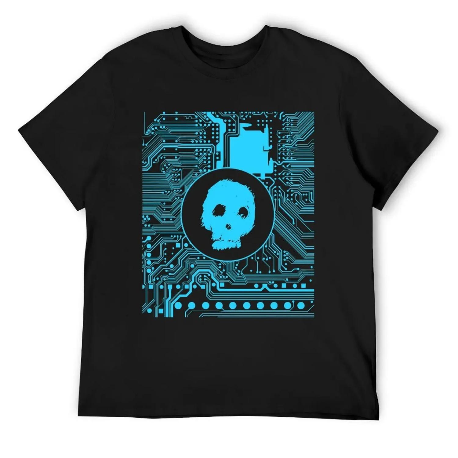 Blue Blurry Skull (Cybergoth) T-Shirt custom t-shirts football t shirt man t shirt oversized t shirt funny shirts men S