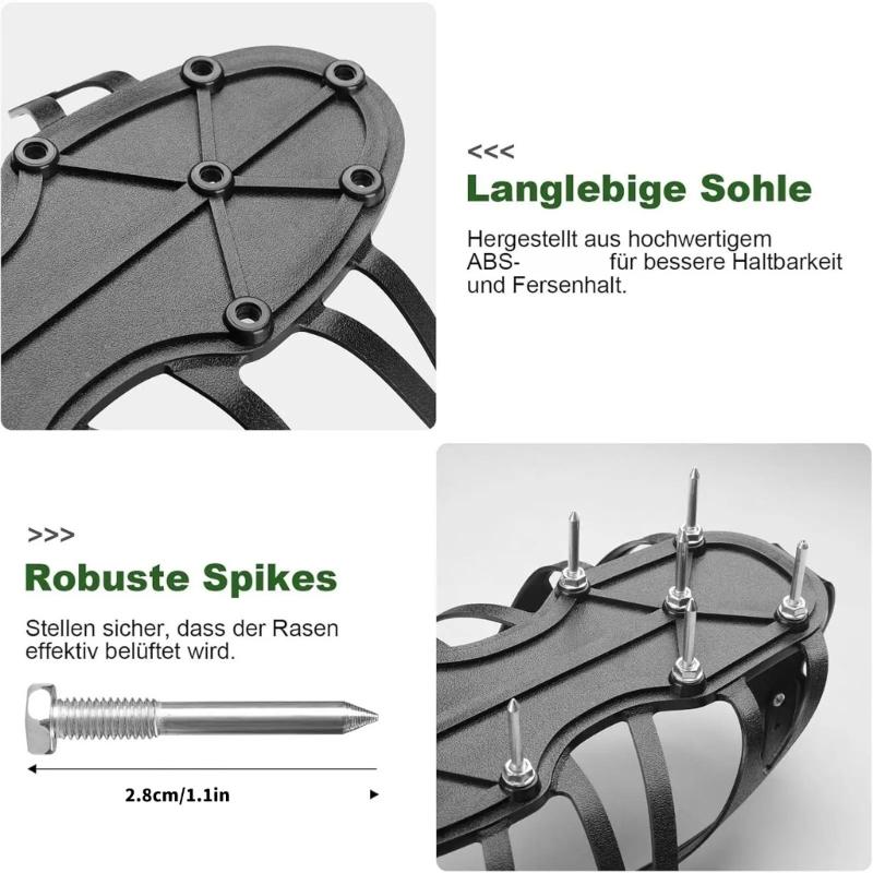 Adjustable Steel Spikes Lawn Aerator Shoes For Gardening Golf Course Yard With Durable Polyethylene Base And Secure Fit