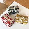 Large Mushroom Print Cosmetic Bag Portable Zipper Makeup Pouch For Daily Use