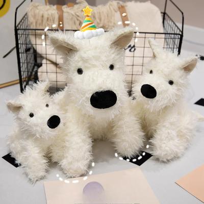 3 tamanhos adorável fofo cabelo west highland white terrier pelúcia macio filhote de cachorro brinquedo de pelúcia animais realistas bebê apaziguar boneca