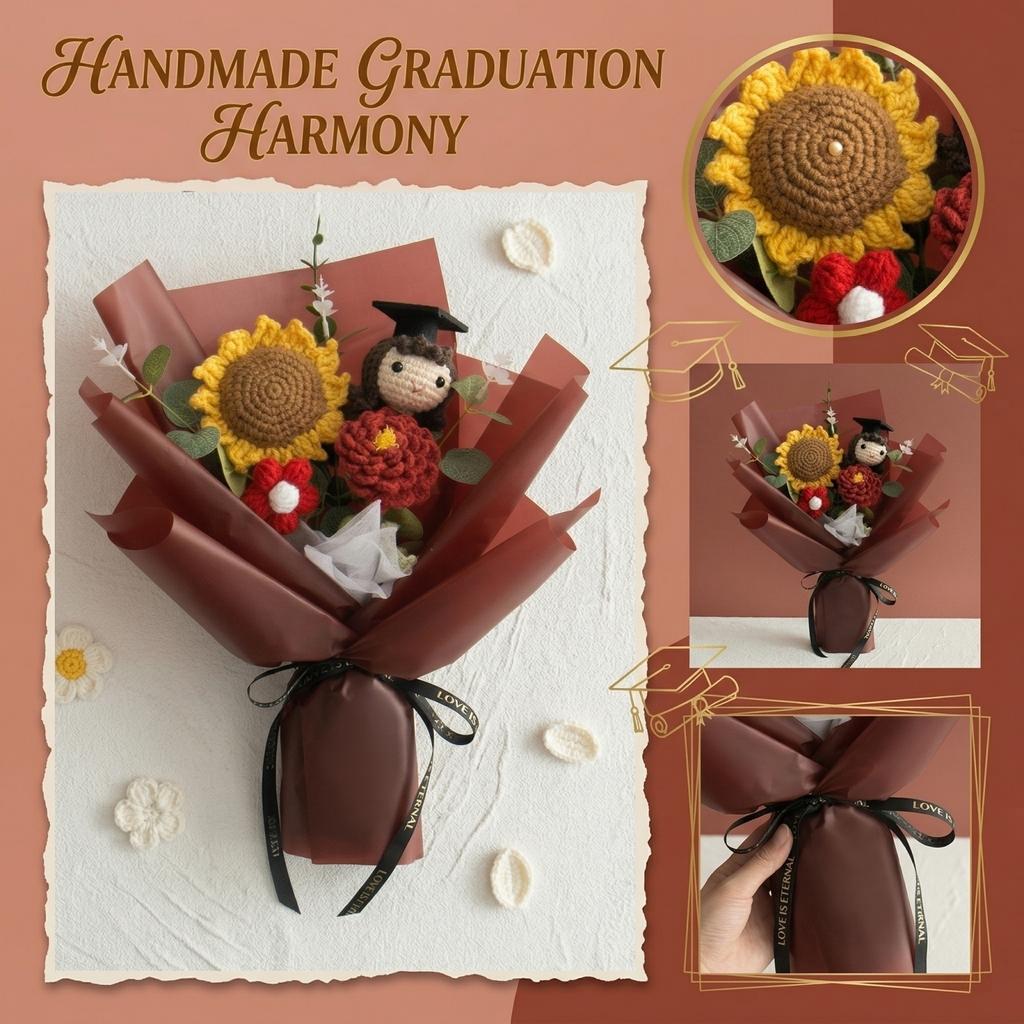 Graduation Gift Bouquet, Hand Woven Bouquet, Yarn Knitted Mixed Bouquet, Given To Friends And Children Who Have Graduated
