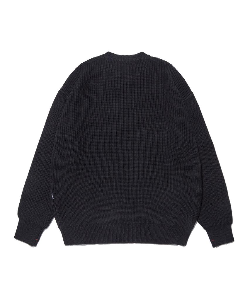 WANGGWAN Wool Blend Oversized Crew Neck Knit (Black)