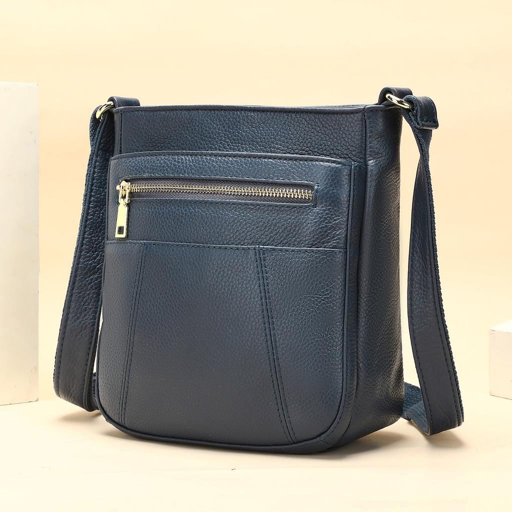 Genuine Leather Bag Ladies Shoulder Bag Multi Compartment Crossbody Bag Cowhide Shoulder Crossbody Bag