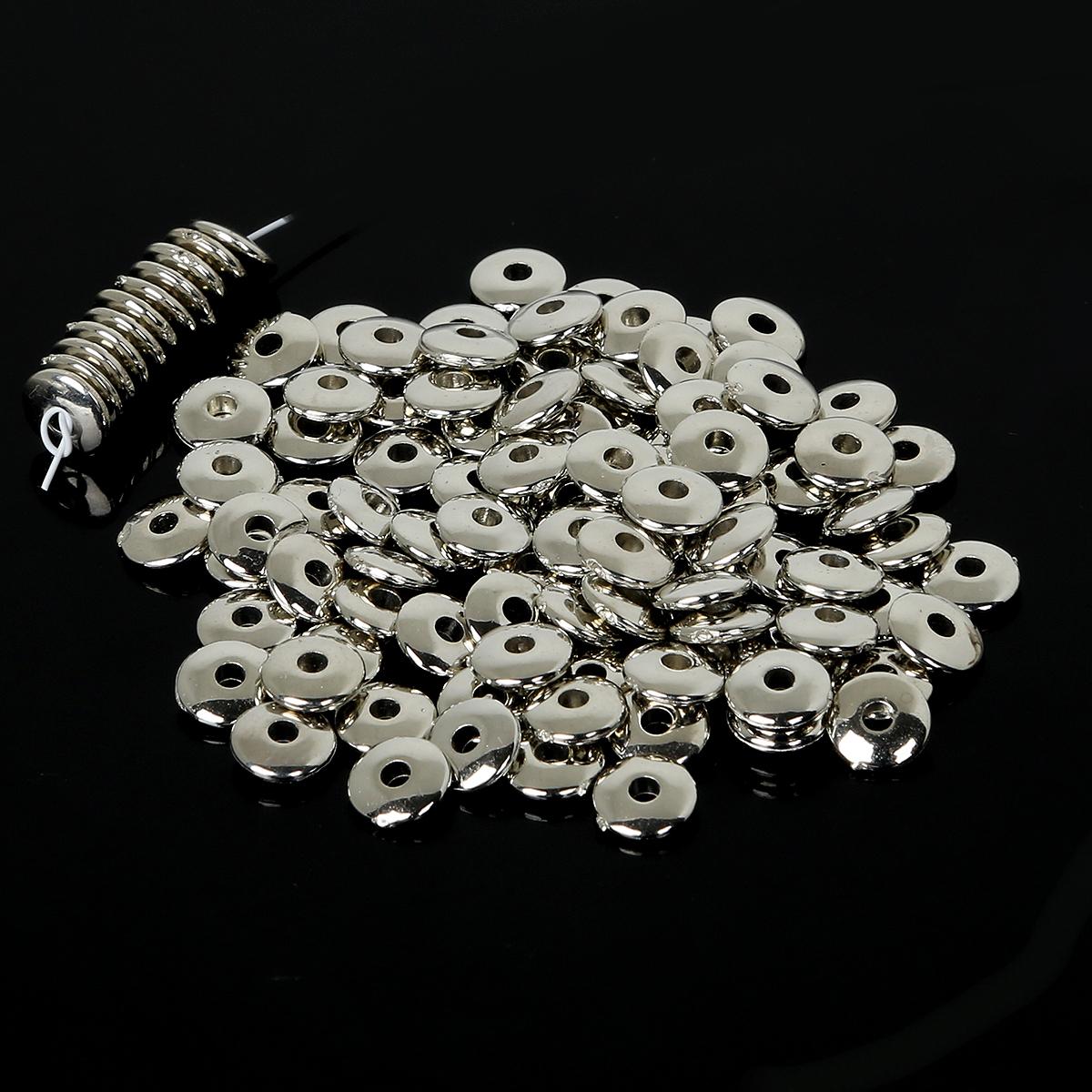 

100-500 шт акриловые круглые бусины-разделители CCB для изготовления ювелирных изделий DIY браслеты ожерелья 6x2mm 300pcs серебряный
