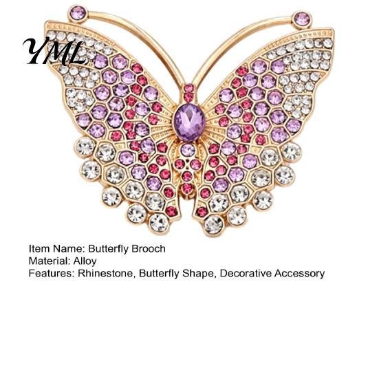 Alloy Insect Pin Rhinestone Butterfly Brooch for Women, Vintage Lapel Pin, Daily Wear Decorative Accessory Clothes Scarf Shawl Dress Bag Clothing