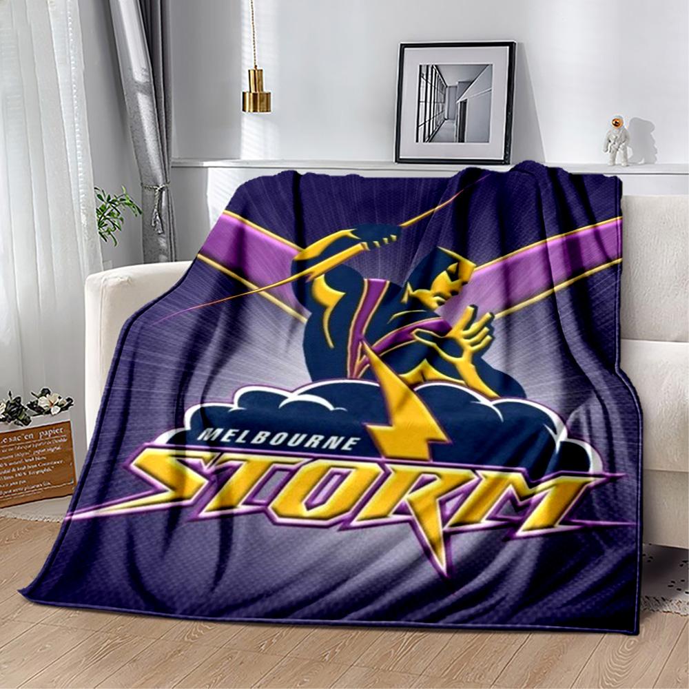 Coperte con logo della squadra Melbourne Storm Adatte per divani, viaggi, soggiorni anche un buon regalo per amici e familiari Adatte a tutte le stagioni.