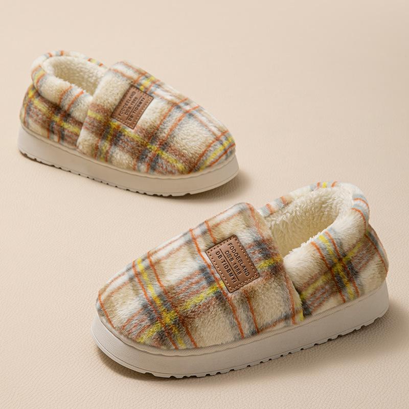 Cotton slippers winter 2025 new indoor home thick bottom warm non-slip household wool slippers