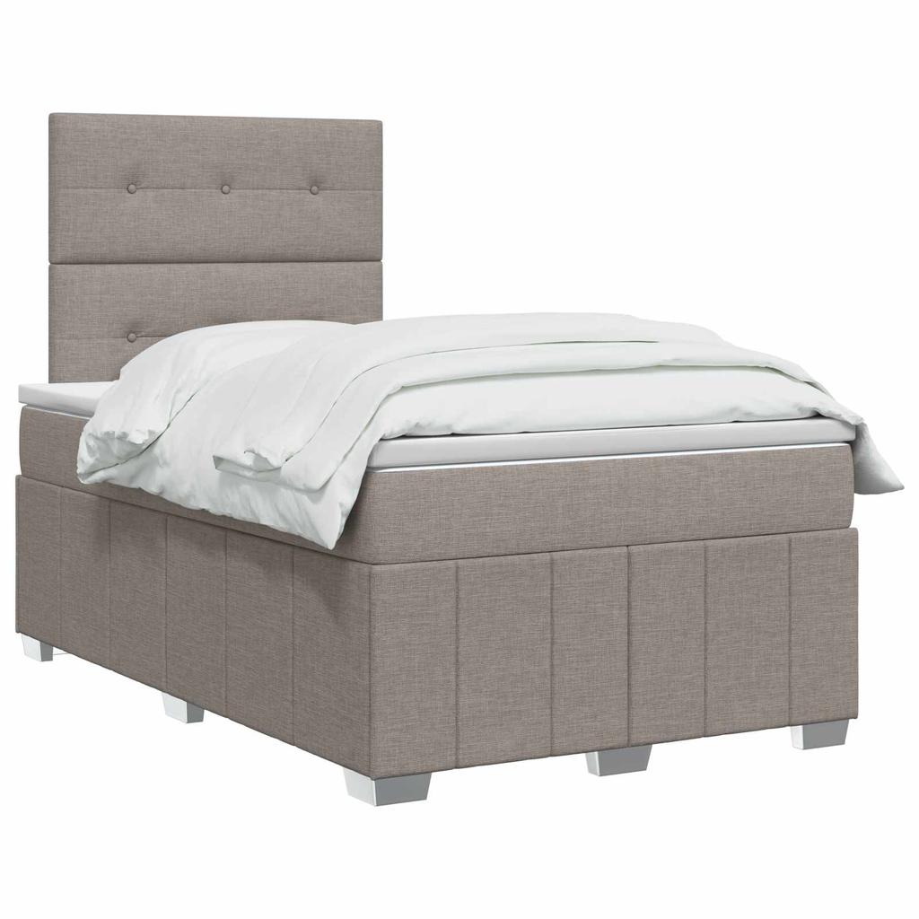 Box Spring Bed with Mattress Taupe 120 x 190 cm Fabric