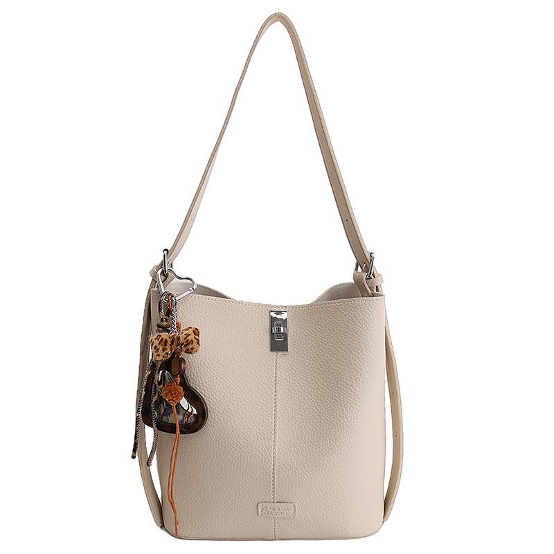 Pu Retro Fashion Water Bucket Bag For Daily Casual Womens Shoulder Purse