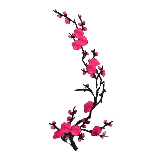 Fabric Applique for DIY Projects Cherry Blossom Patches Clothing, Vintage Plum Sewing Patches, Iron On Flower Jackets Floral Appliques Jeans
