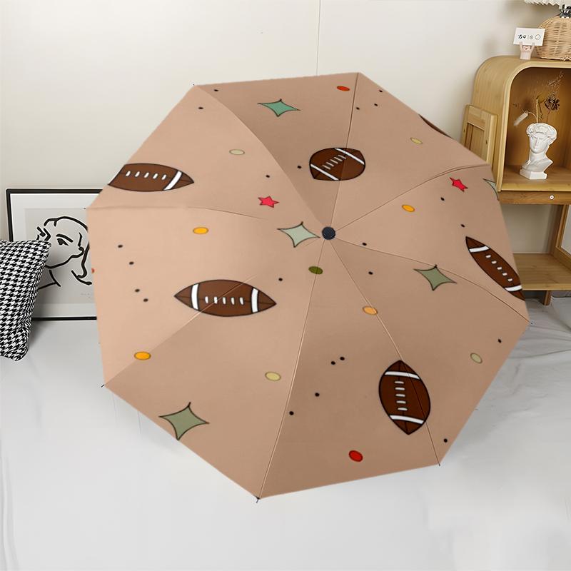 American football Theme Automatic Umbrella, Lightweight & Portable, 8 Rib, Perfect for Outdoor Travel, Birthdays, Christmas, Gifts.