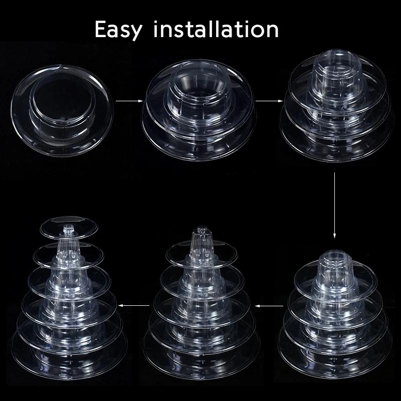 6/4 Tiers Round Macaron Tower Stand Cake Display Rack Cupcake Stand Desserts Display for Baby Shower Wedding Birthday Decoration