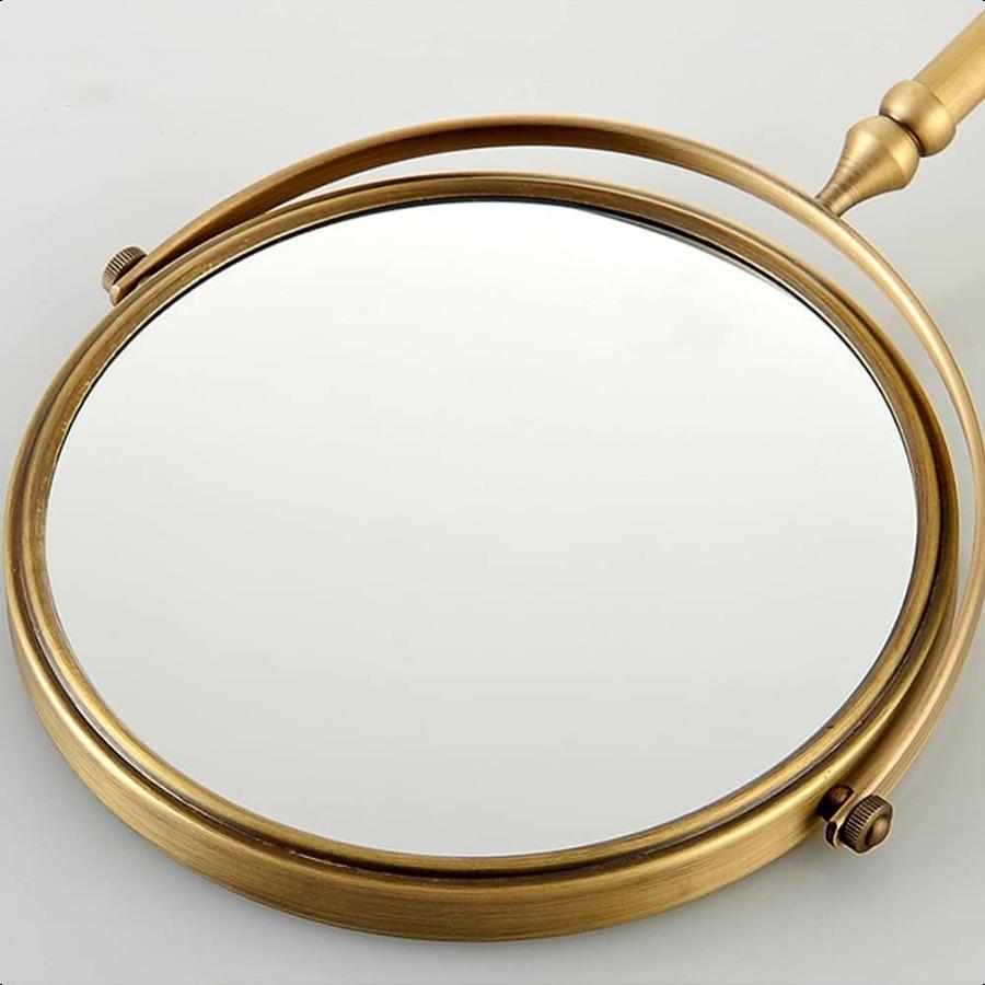 Antique Brass Makeup Mirror 1X 10X Free Standing 8 Inches 360 Swivel DualSided Tabletop Makeup Mirror Metal