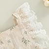 Summer Newborn Infant Romper Cotton Lace Flying Sleeve Floral Baby Girls Romper Jumpsuit  Baby Clothing