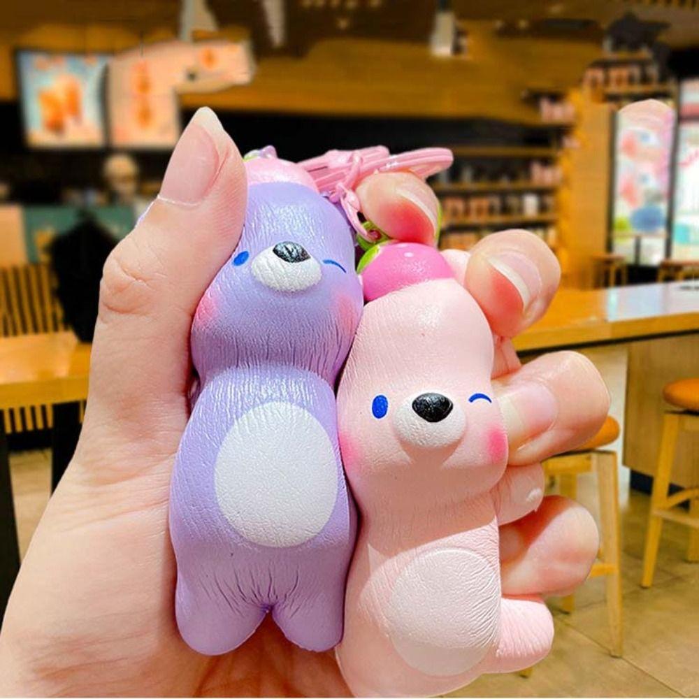 Cartoon Animals Bear PU Slow Rebound Squeeze Bear Fidget Keychain Bear Squeeze Toy  Children Toys