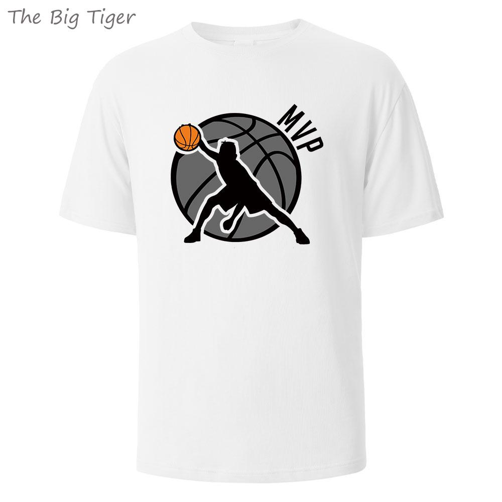 Basketball MVP Printed Everyday Essential Cotton Tee Soft Round Neck Breathable Fabric Unisex Basic Casual Wear Mens Tshirt S
