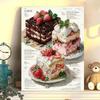 Diy Digital Oil Painting Retro Style Strawberry Cake Series Hand-Filled Coloring Oil Painting Decompression Healing Decoration