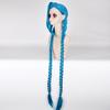 Jinx Cosplay Wig Blue Double Braid Free Wig Cap Super Long Blue Braiding Hair Women 'S Cosplay Wig