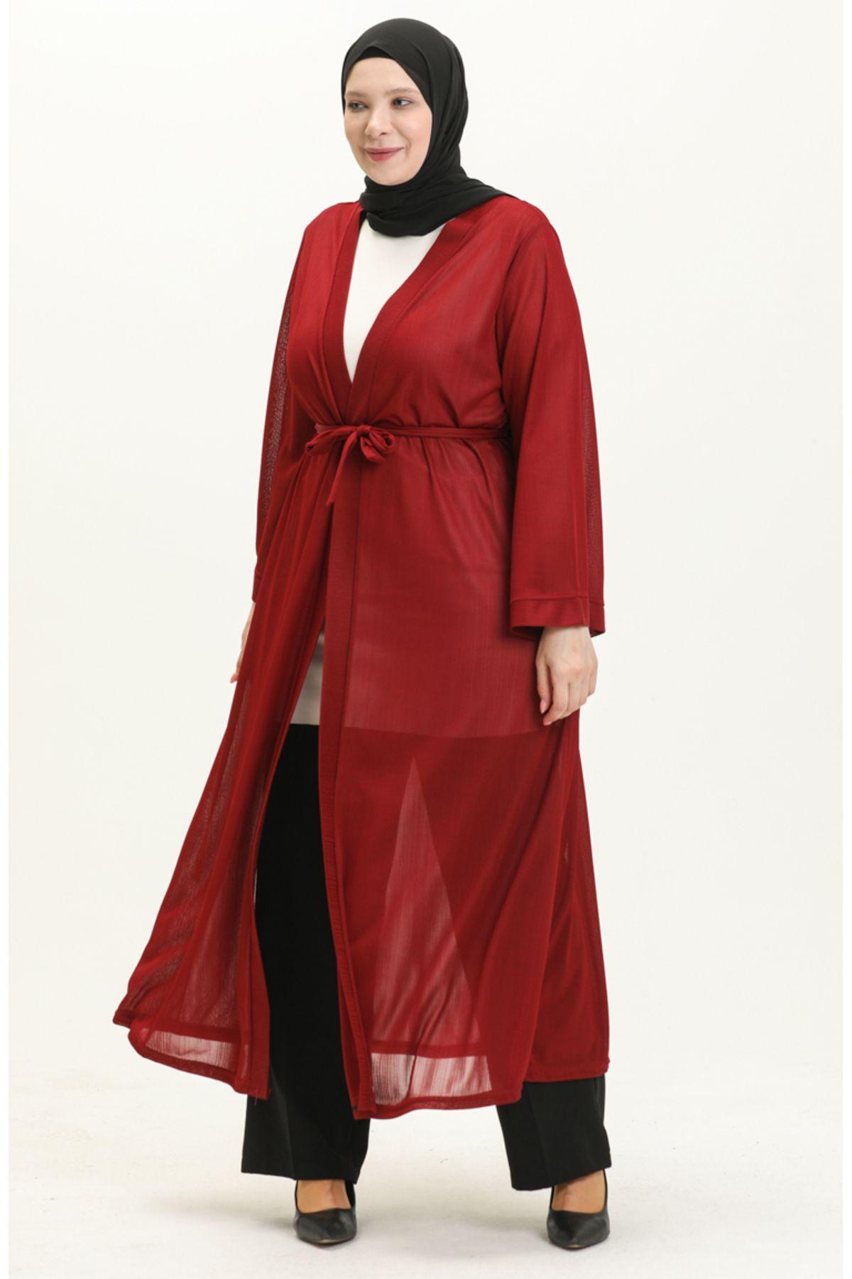 

Women s Fashion Big Size Large Size Kimono 4705-05 Claret Red 3XL
