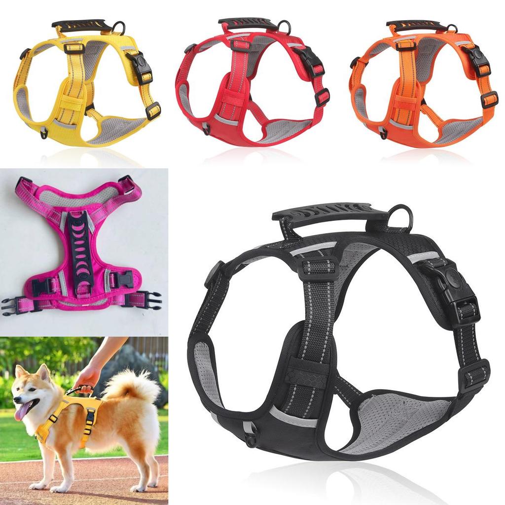 Outdoor Dog Harness With Reflective Material And Adjustable Nylon Strap For Active Pets